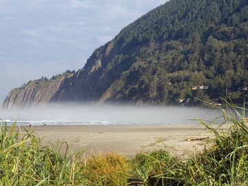 Picking Stone, Manzanita, Tillamook County, Oregon, USA - Stock