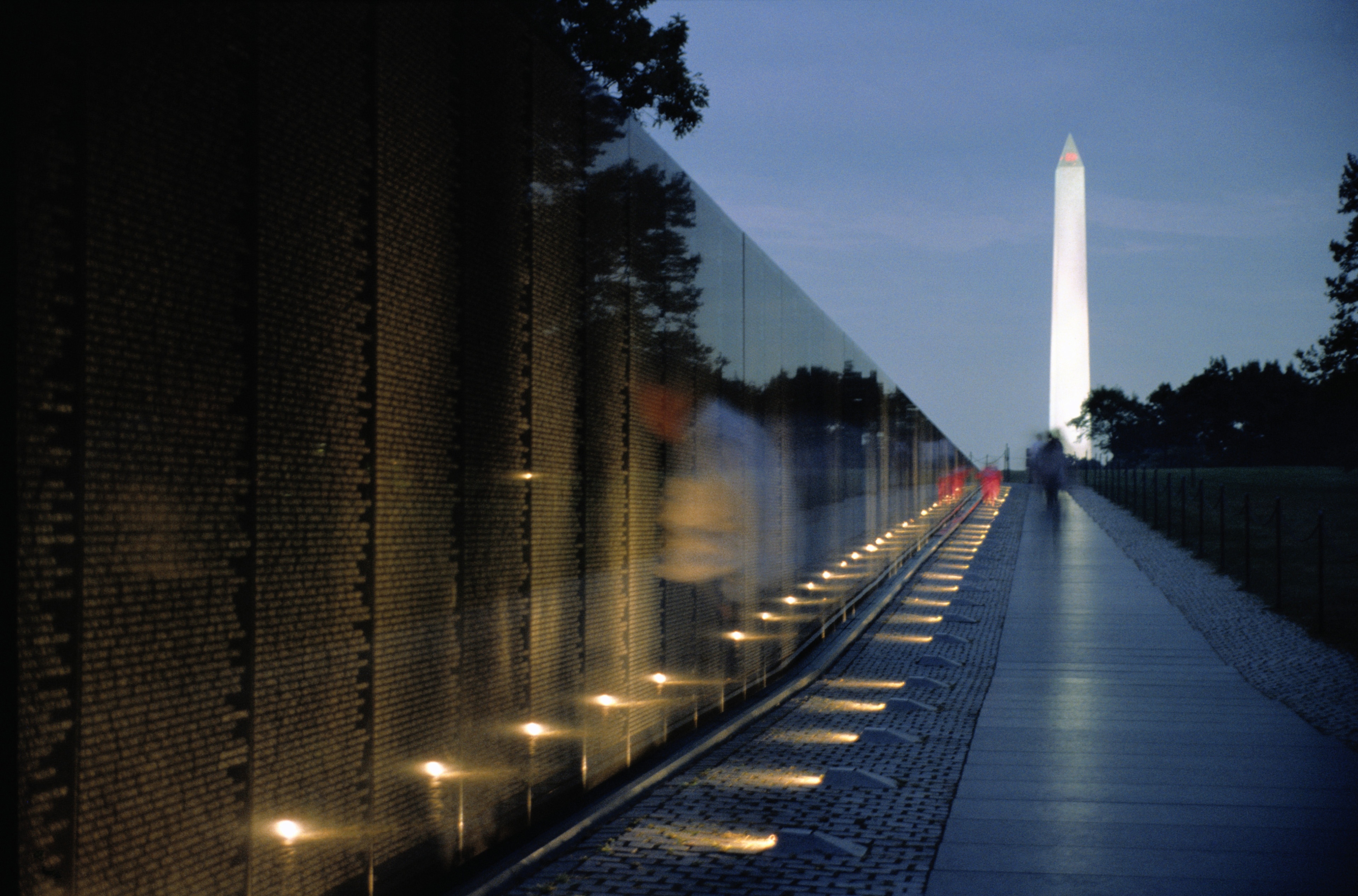 Vietnam War Memorial At Night