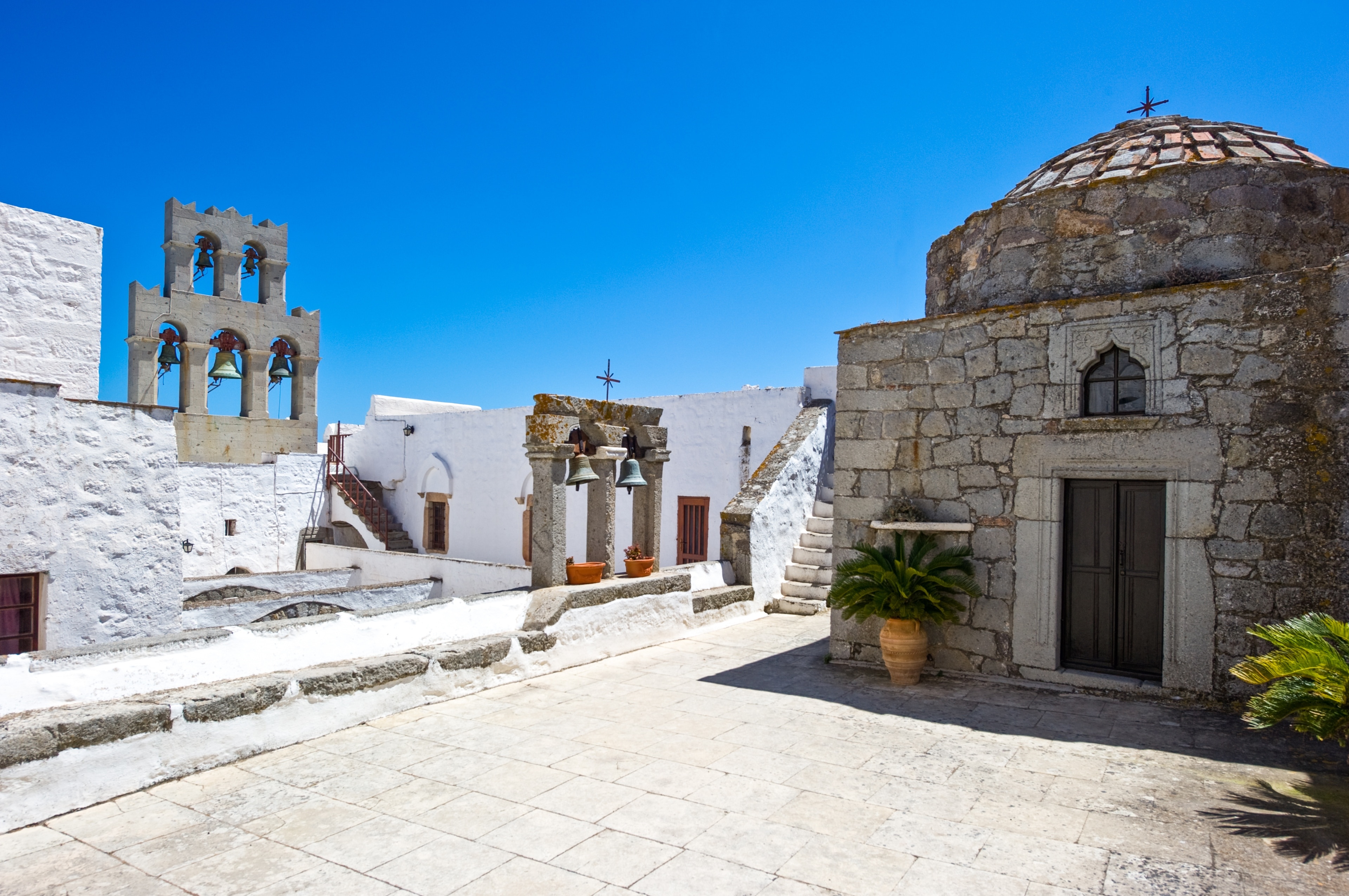 Monastère de Saint-Jean le Théologien, Patmos, Égée-Méridionale, Grèce