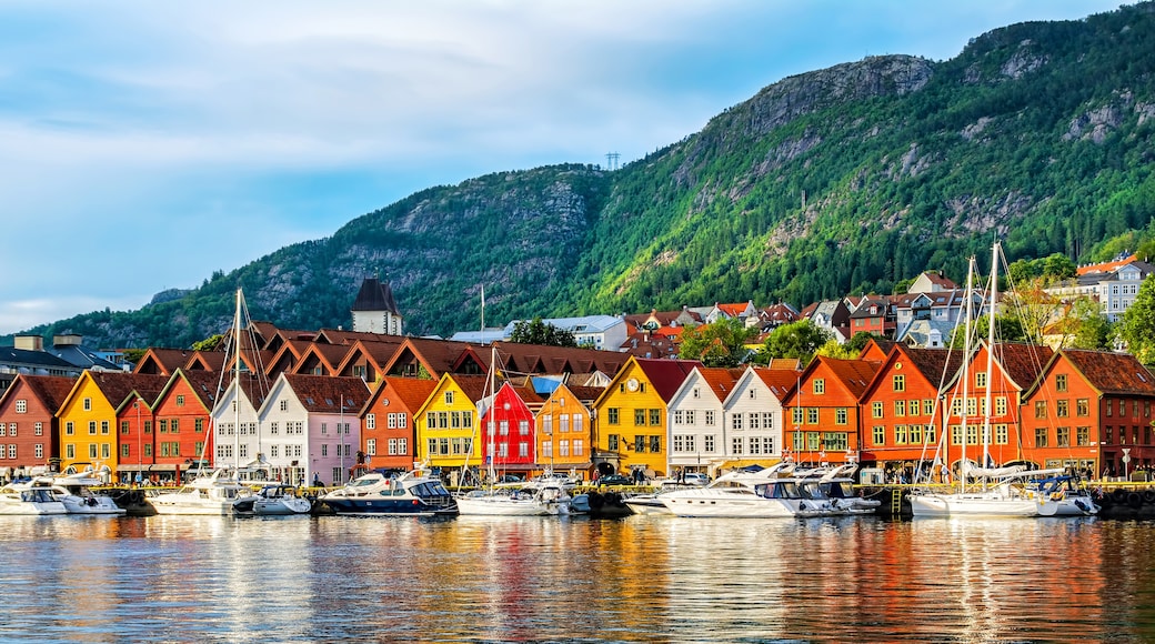 Hafenviertel Bryggen, Bergen, Vestland, Norwegen