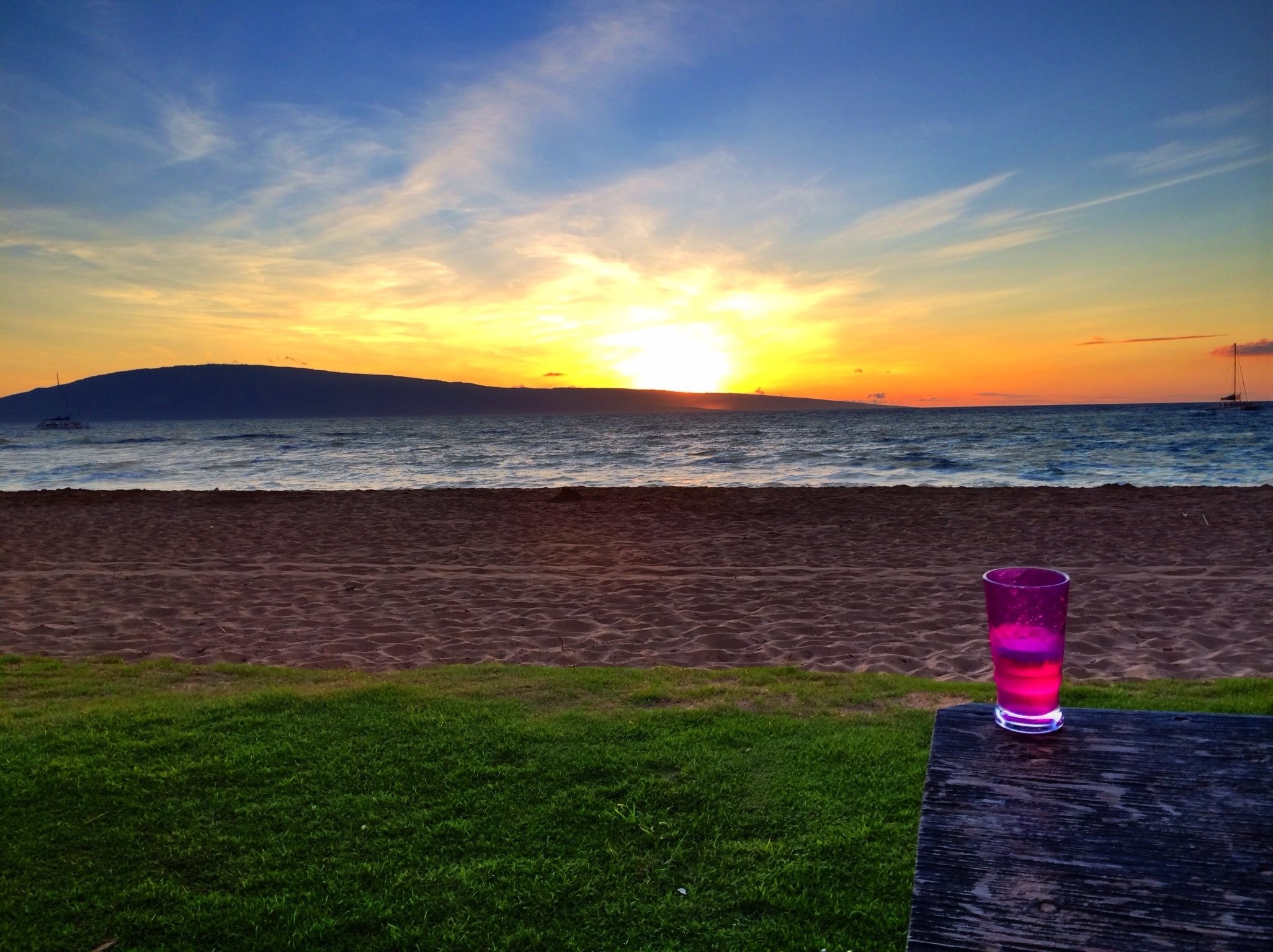 KSFBHC Tramonto del Mare della Spiaggia dell'Oceano delle Hawaii