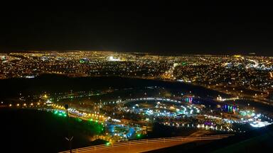 Just above the Samra Park in Hail KSA stands a mountain not that high just enough to see the beautiful lighted city view of Hail Province at night in 360 degree view.