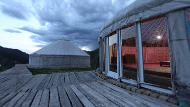 The yurt is the traditional dwelling of the nomads in Mongolia