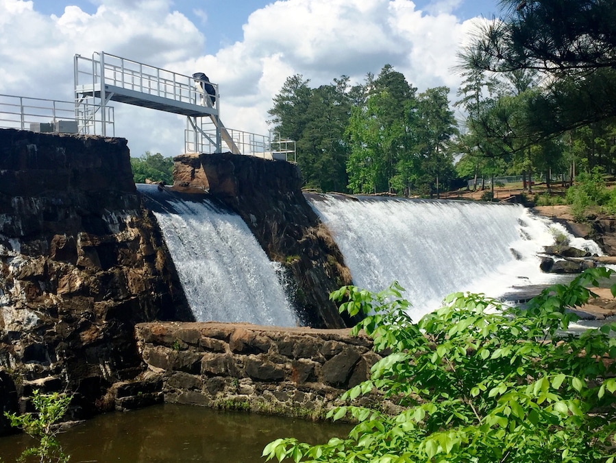 High Falls State Park is a 1,050-acre Georgia state park located near the city of Jackson. It is the site of a prosperous 19th-century industrial center, which became a ghost town when it was bypassed by the railroad.