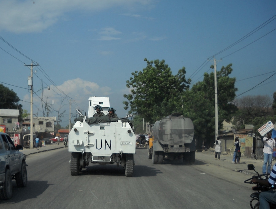 MINUSTAH, The United Nations Stabilization Mission in Haiti, armored personnel carrier shortly after the 2010 earthquake. #2 of 3