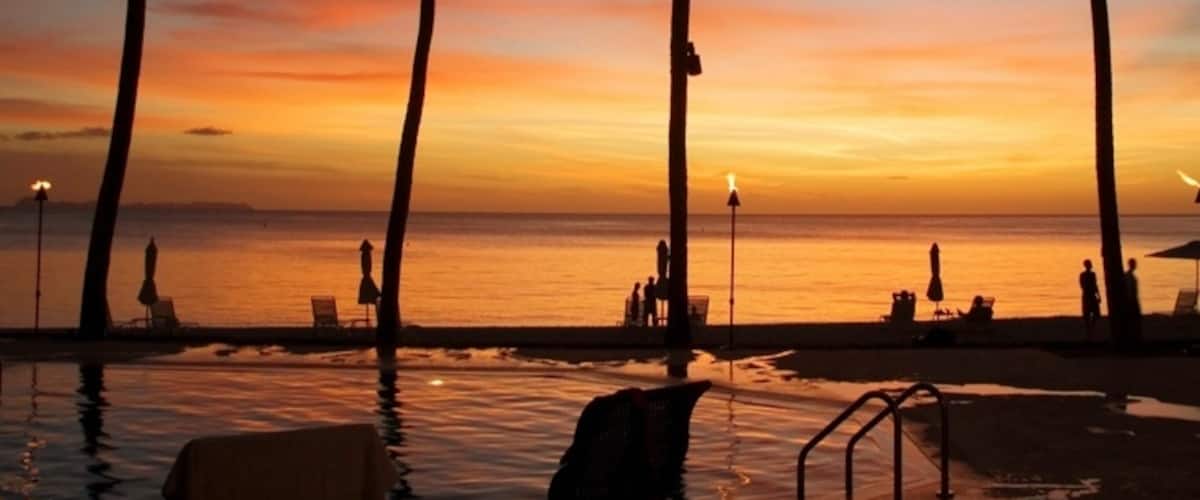 A lovely resort with beautiful sunsets - the perfect place to relax after a day of scuba. This resort is by far the nicest in Palau, set within a lush tropical garden and featuring a beautiful white sand beach. It's a bit secluded, but local dive shops will still pick you up here, often by boat.