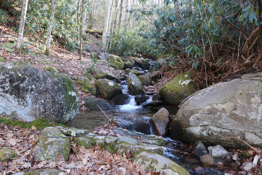 This stream flows through the Grindstone Campground. This photo was taken at the playground area of the campground.