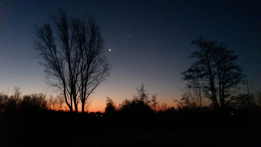 At night