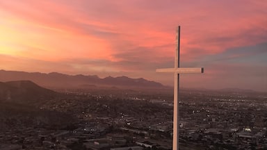 The desert sky,  dramatically hopping  from one color to another, in Northern Mexico. Yellow, blue, purple, pink, and red; a masterpiece with a blessing. 

#torreon #coahuila #mexico #sunset #lifeatexpedia #sky #cross #cityscapes #panoramicviews #red #goldenhour