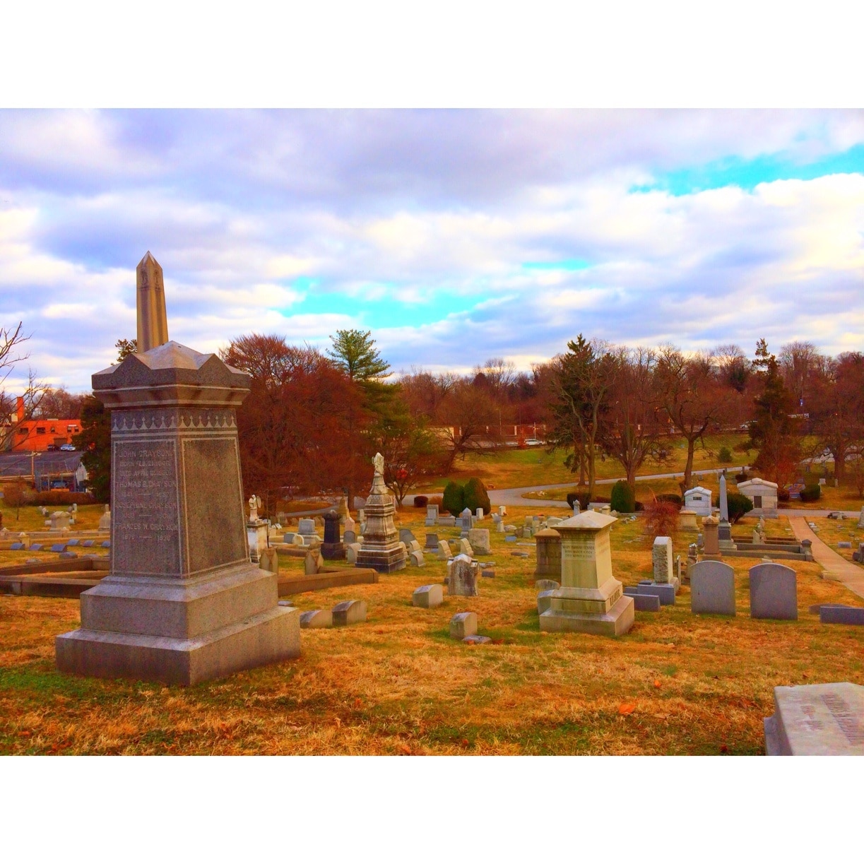 The laurel hill cemetery is near Fairmount Park in Philadelphia, Pennsylvania. It was interesting to see one of the oldest and largest cemeteries in all of the United States and eerie old tombstones. It was amazing to see the larger ones that had generations of families buried in them 