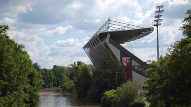 Stade Saint-Symphorien is home to FC Metz, who play in the French Ligue 1.

Great looking football stadium with four separate stands, and a 26k capacity. Easily walkable from the centre.