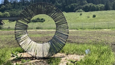 Geyserville is a small town in northern Sonoma County. The residents have created this sculpture trail - visible off highway 101 - as a way to stretch your legs and take a real while wine tasting.