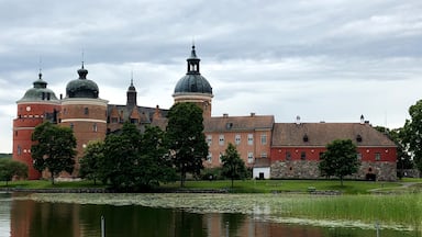 Gripsholm Castle is a castle in Mariefred, Södermanland, Sweden. It is located by lake Mälaren in south central Sweden, in the municipality of Strängnäs, about 60 km west of Stockholm. Since Gustav Vasa, Gripsholm has belonged to the Swedish Royal Family and was used as one of their residences until the 18th-century. It is now a museum, but it is still considered to be a palace at the disposal of the King and as such it is part of the Crown palaces in Sweden.