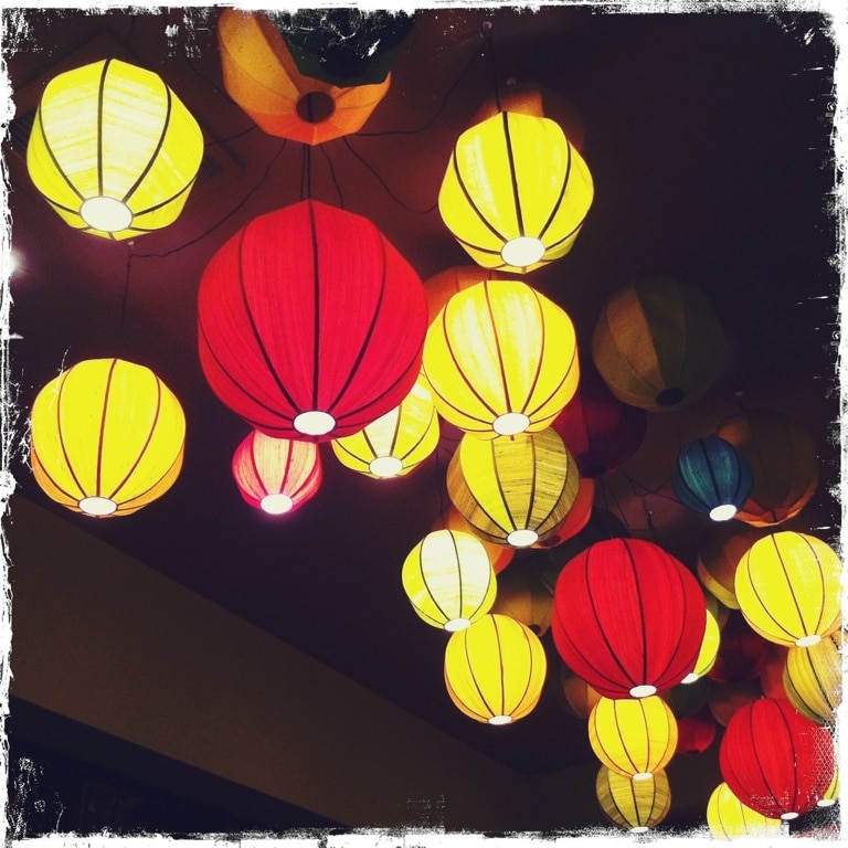 The decor was very vibrant! I loved the colorful lanterns on the ceiling. 