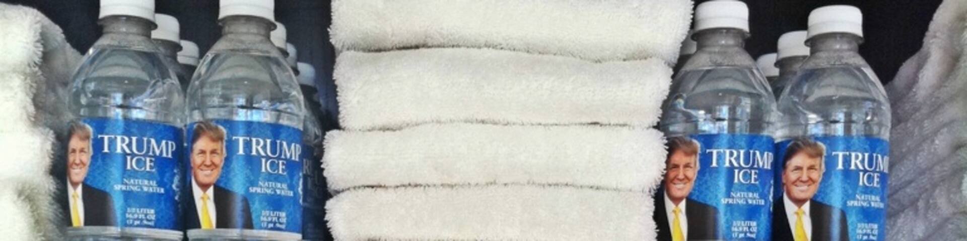 Yes, that's The Donald's omnipresent mug on the water bottles at the Trump Soho Grand. I'm sure there are funkier places to stay in the West Villiage, but this place is pretty nice. The view from 3812 is stunning, the health club very good, and the rooms and service are great.