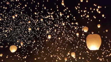 Lantern Fest outside of Philadelphia. Hard to put into words the beauty of the event once all the lanterns start floating into the sky. If you go to one of these events there's a lot of time to kill before it gets dark so bring some entertainment, snacks and beverages #LifeAtExpedia #Lights