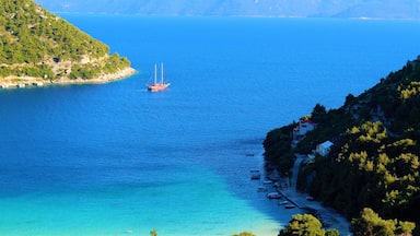 Very beautiful views of Mljet Island, Croatia! I took this photo from a restaurant balcony in Prapratno village. It shows the beautiful Prapratno Bay, as well. Located on Peljesac peninsula it's just 3 KM from the historic town of Ston. This whole area is a spectacular place to visit, with great sea, mountains and old architecture. 