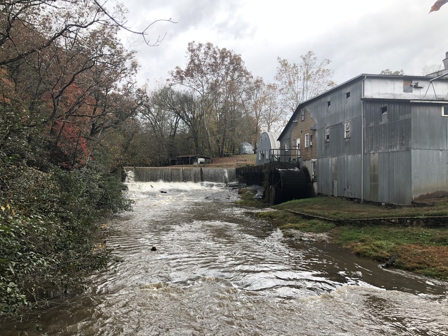 Taken from the wooden suspension bridge that goes over the water. The shop has a lot of cool stuff. Jellies, honey, and baking mixes (some ground right here at the mill). The store only accepts checks or cash! No credit cards!!!! Definitely worth a stop if you are in the area.