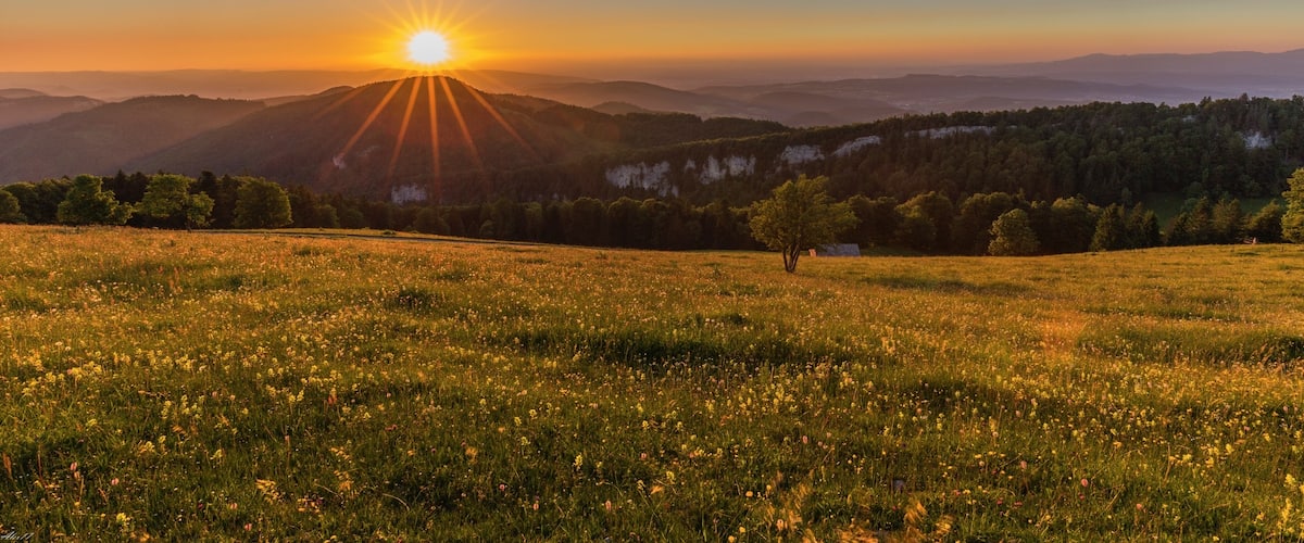 At Passwang you have a really nice view over the backcountry of Basel. Enjoy it.
