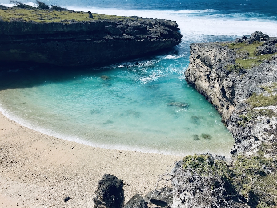 The classic walk along the east coast of Rodrigues island reveals many hidden beaches, the most famous of which is Trou d’argent. The island is always quiet, but in low season by only companions were the sheep and goats who graze along the shore. #Adventure