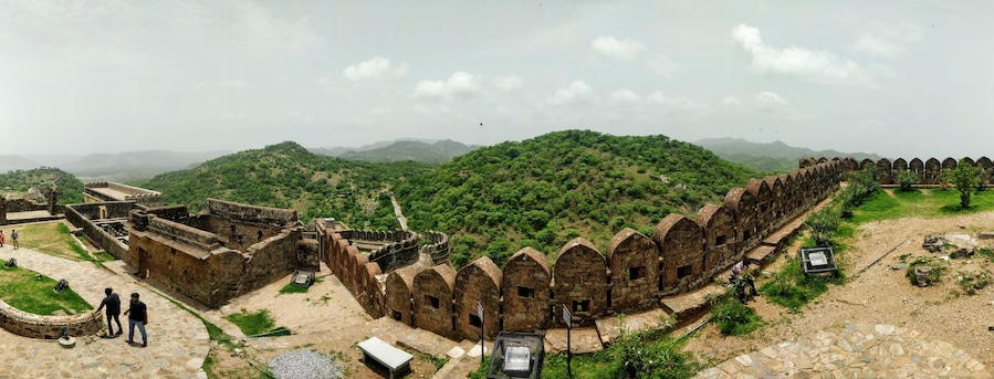 The mighty Kumbhalgarh in Rajasthan with the second longest wall in the world, after the Great Wall of China.