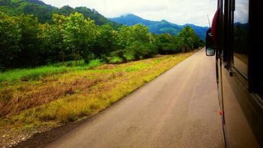 I am surrounded by mountains, forest, and the occasional farm on this bus ride. Onboard are thirty other Ticos chattering away, laughing, and telling each other stories about their week. I turn to the window and enjoy in the Costa RIcan countryside. At this moment, I think to myself, 'You know what, I think right now is a good time for wine.'