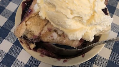 Blackberry cobbler and vanilla bean ice cream- the definition of summer in the south. #trovember