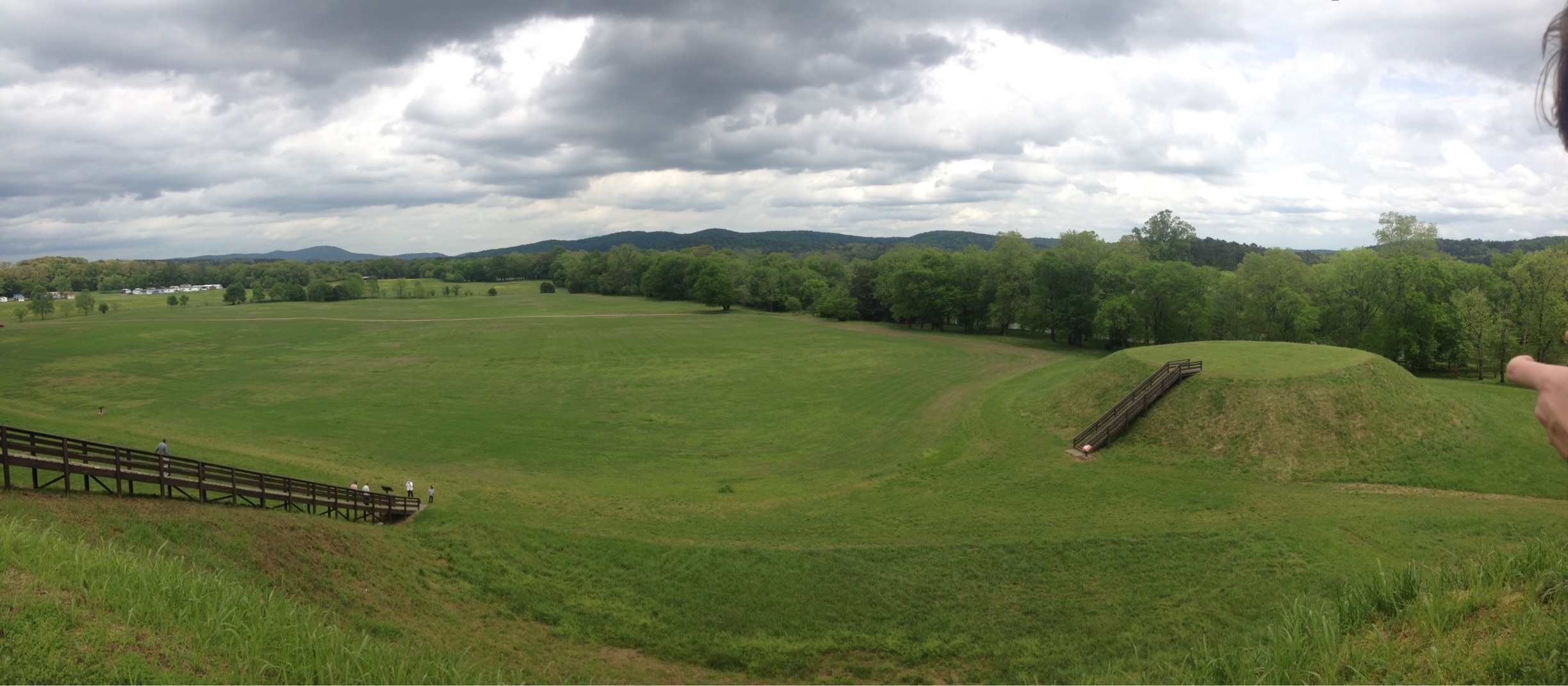 Panoramic view from the top of the tallest mound at Etowah Historic Mound Site.