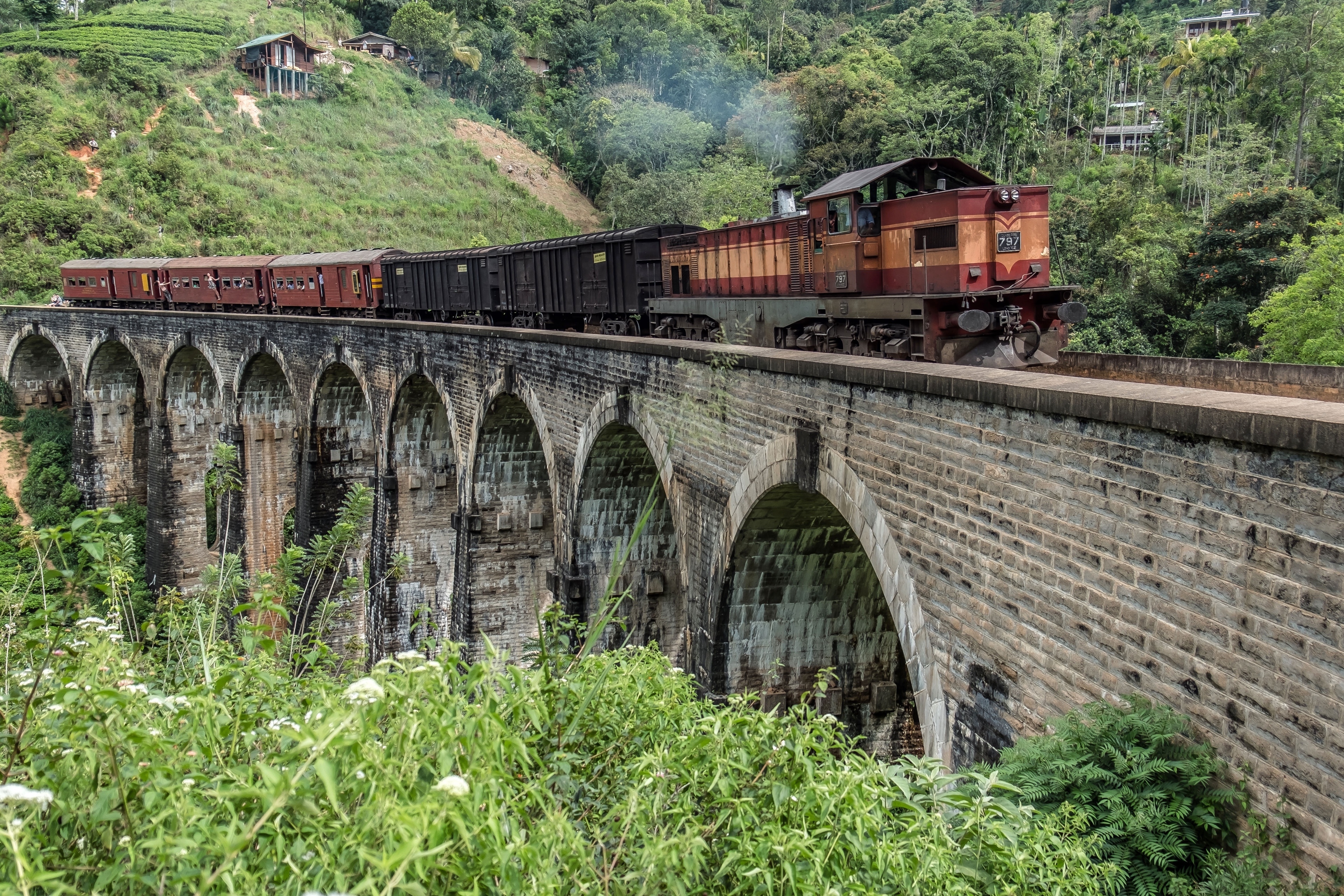 The Demodara nine arch railway bridge is located between Demodara and Ella railway stations. Specialty of this bridge is that, it’s constructed with stones, bricks and cement, but without any steel. 