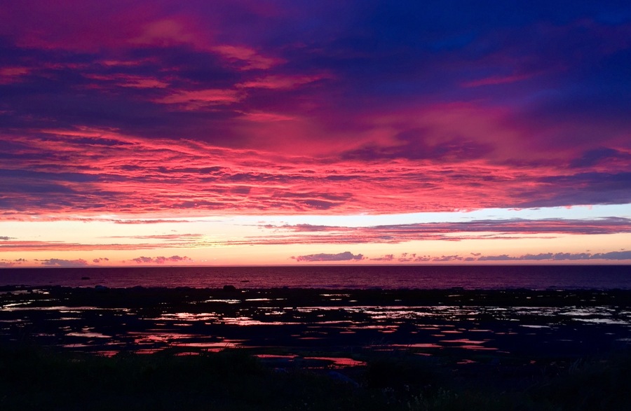 Looking out over the St Lawrence River as the sun goes down. No editing done, just nature at its most amazing.