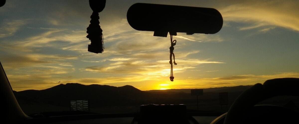 Somewhere off the beaten path on the Mongolian steppe, driving on a ramshackle road with a hired driver. With a broad sky and gorgeous sunset above, sometimes it doesn't really matter where you are going...what matters is where you are. #TroverDetour