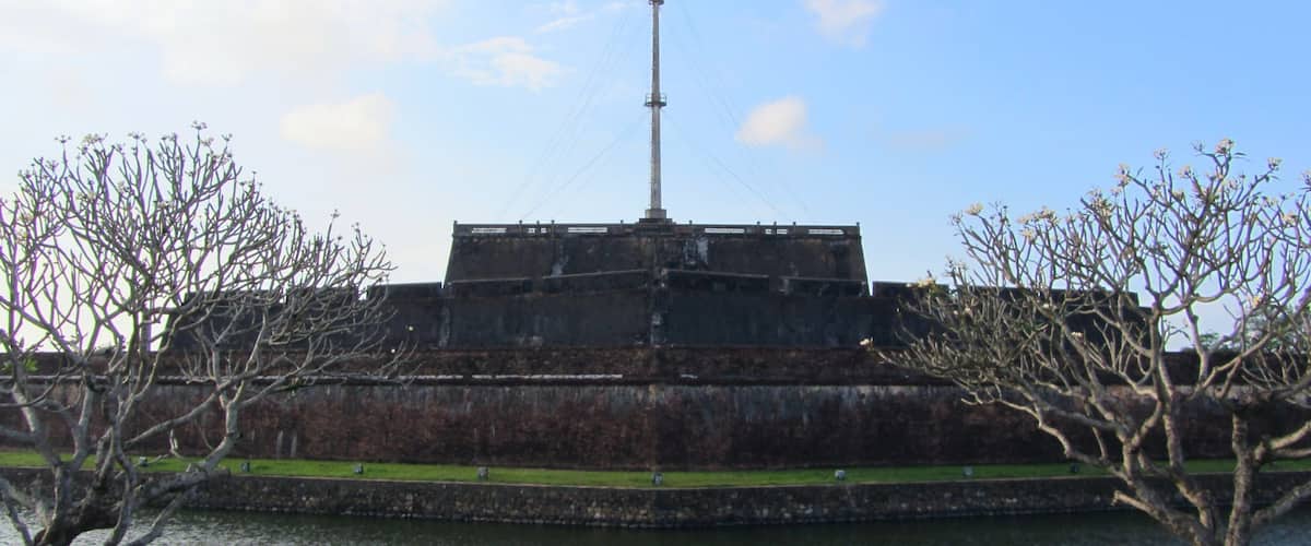 Ky Dai is a fortress in front of the Citadel. Over the years this flag pole has been destroyed by Mother nature and by war. But here it stands again 37 metres high or 121 feet. We walked through the Citadel, but this was a nice spot to have a packed lunch and imagine what this place was like back in the reign of 6th Gia Long (1807).
Enjoy.