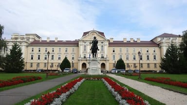 This is the main entrance to the St Stephen University of my hometown in Godollo, Hungary. The city is small and cozy and has a couple of nice attractions and landmarks such as a castle, the university, city museum and a market. Godollo is surrounded by forests and hills. They are perfect for an adventure on your bike or by car. Budapest, the capital city is only a short 30-40 minutes drive away. I love coming home here. 
#Godollo #Hungary #GodolloCity