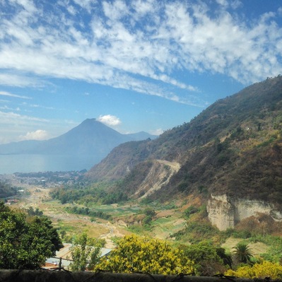 Overlooking the lake and #Panajachel, #guatemala. #blue