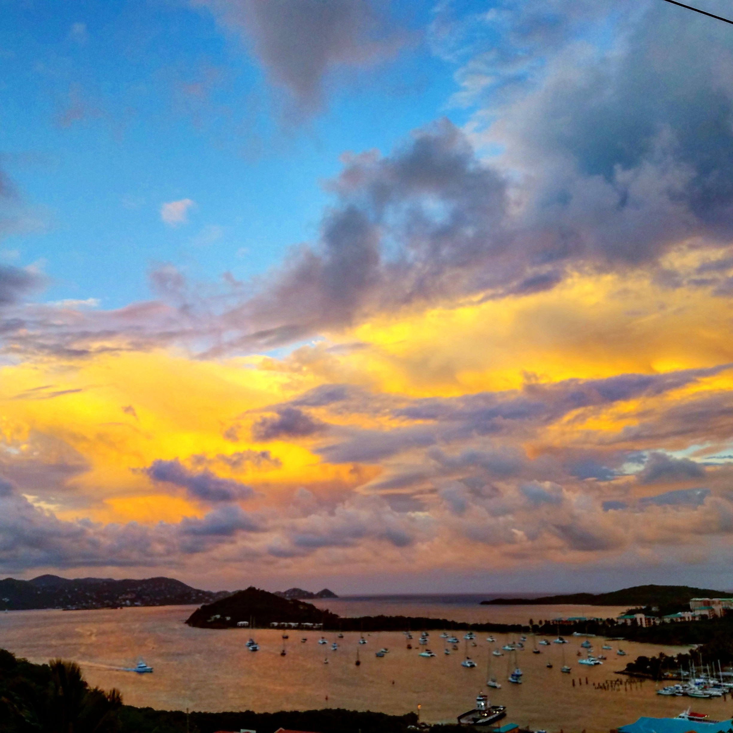 This view from my home in Redhook from my home in St Thomas never stops amazing me. Sunsets here are unbelievable