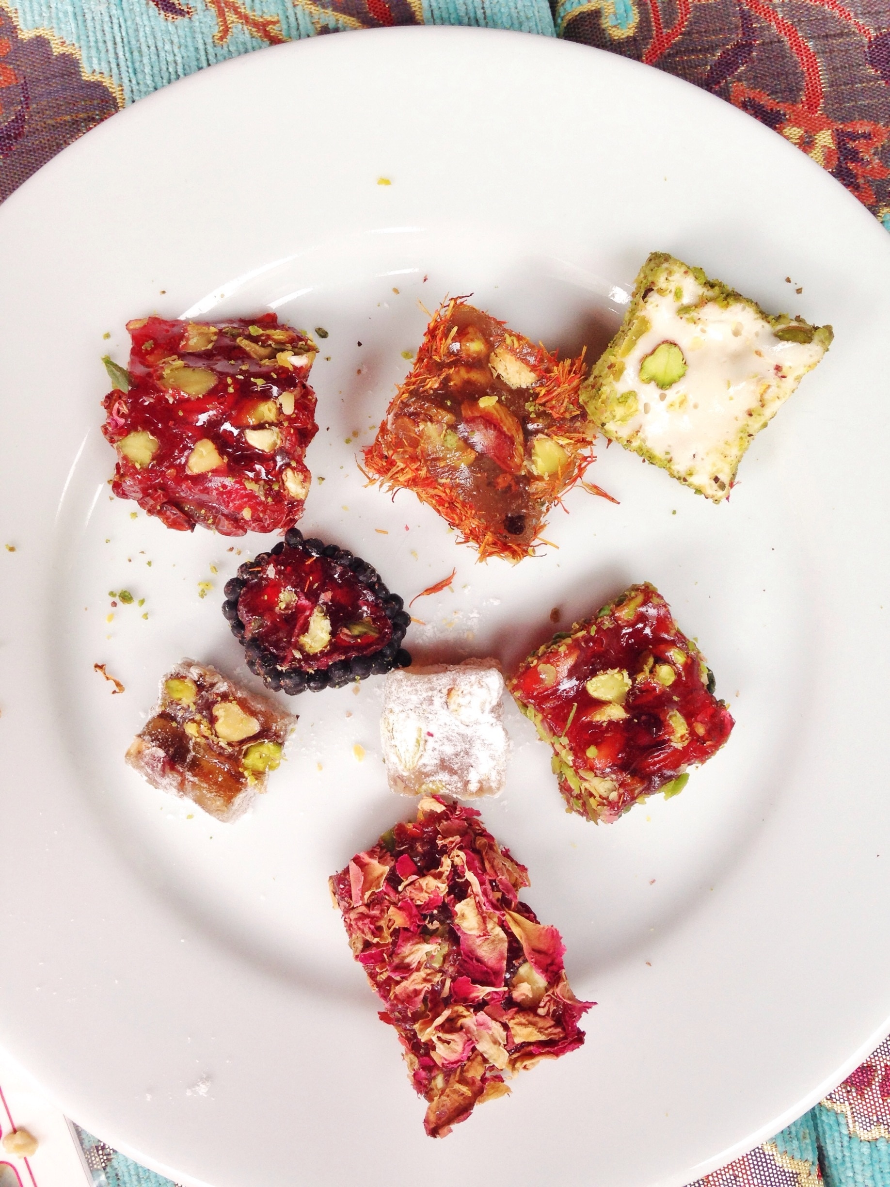 There is no shortage in variety when it comes to Turkish delight in Istanbul. Chocolate, pistachio, coconut, and rose petal are among the many favors you can find while wandering Turkey's busy streets. And I highly suggest you try each and every one of them.