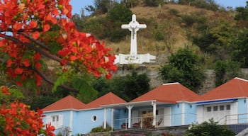 St Barts is a small territory of France located in the Leeward Islands at the northeastern corner of the Caribbean Sea. 

The Gustavia Lighthouse is located on a hill at the historic Fort Gustave overlooking Gustavia harbor on the west side of the island. The island has an identity crisis and can be called St.-Barthélemy, St. Barths, or St. Barts depending on who you are talking to and how fancy they are. 

It caters to a well-heeled clientele and the marina is jam packed with fabulous Yachts.