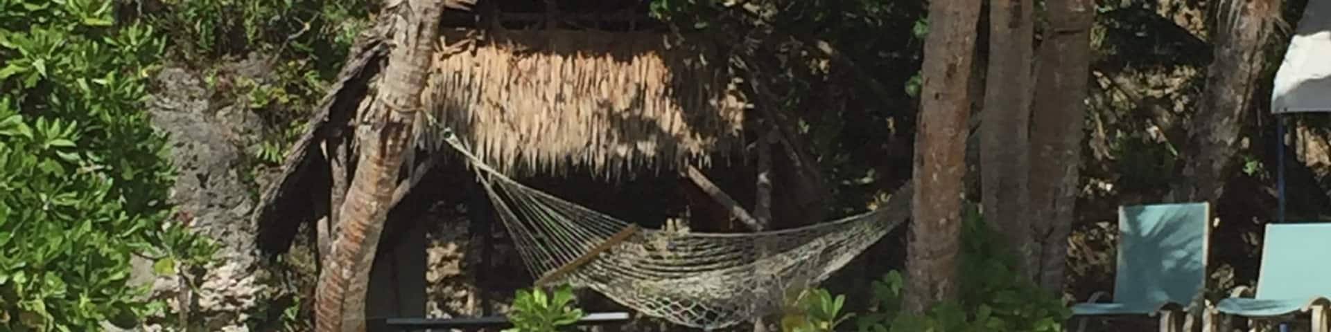 A small hut on one of the private beaches near Ritidian Point.