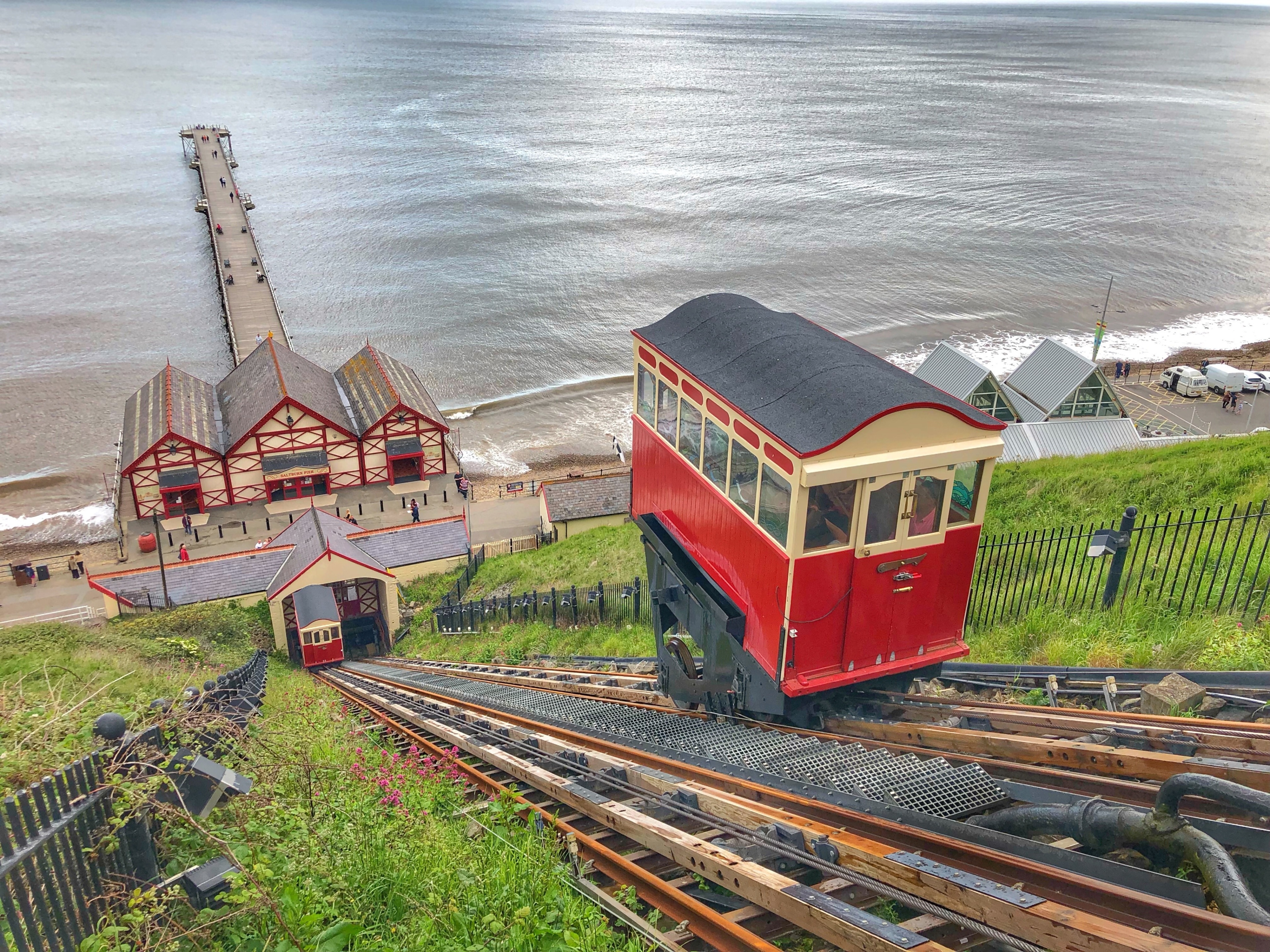 This is the oldest water balanced funicular still in operation in the United Kingdom. Doesn’t cost much to ride and the carriages are decked out with stained glass. There are some lovely views from the top out over the pier and coast.
