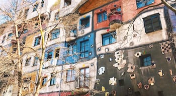 Hundertwasser House is one of the most incredible apartment houses I've ever laid my eyes on. Yes, that's an apartment building! 

Fun fact: Hundertwasser took no payment for the design of the house, declaring that it was worth preventing something ugly from going up in its place. In my eyes he is to Vienna what Gaudi is to Barcelona. 