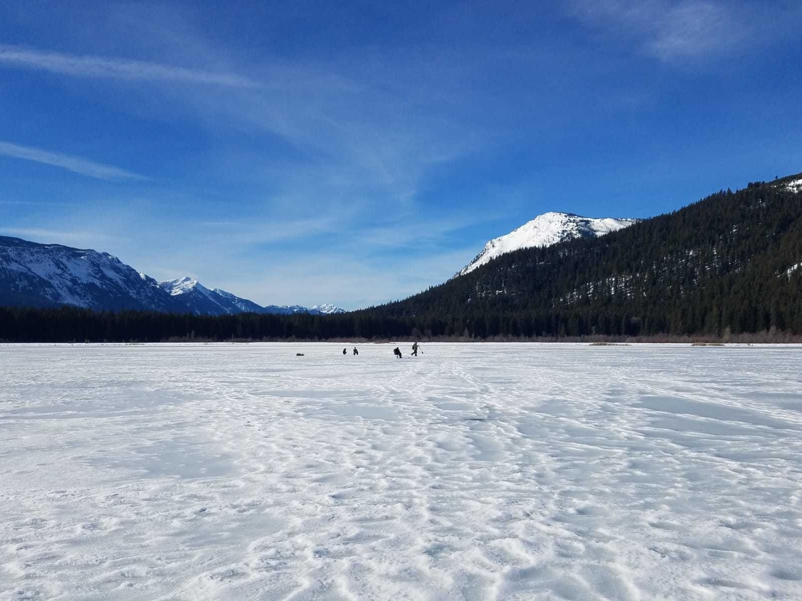 Ice fishing! I've never seen this IRL before and was totally surprised it was in Washington. Always thought it was an upper Midwest thing. Super cool :)