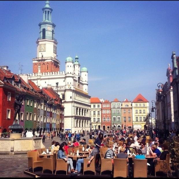 Sunny day in Poznan Old Town