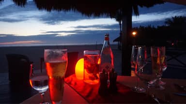 Wonderful meal on beach watching the sunset over the South China Sea, fabulous night