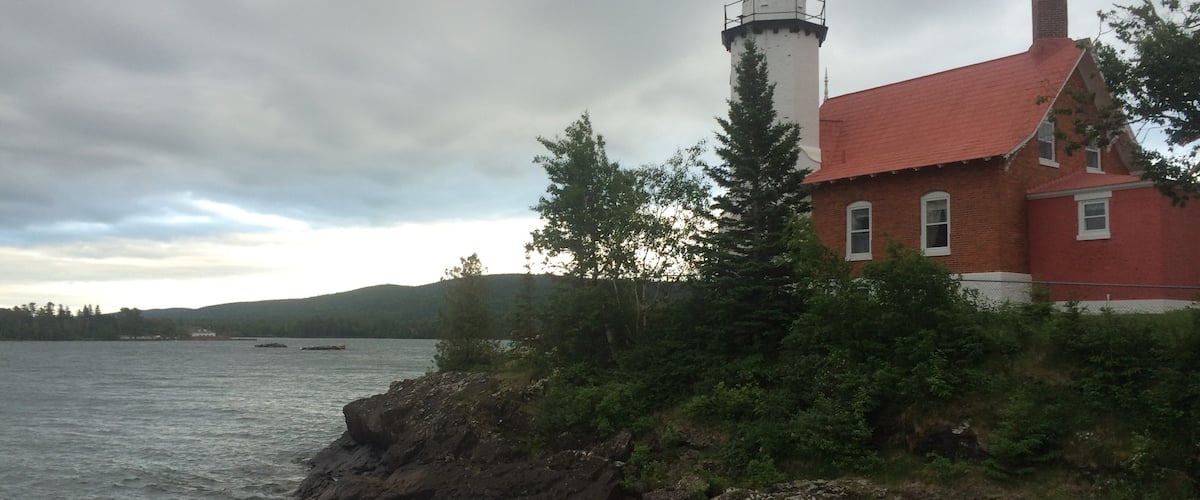 A welcoming beacon to "Copper Country"! Scenic view of Lake Superior from atop Michigan's Upper Peninsula (UP)