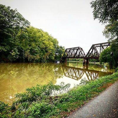 View of the Erie Canal right outside Del Monte Lodge and Spa in Pittsford, NY. Such a pretty locale and one of the best hotels I’ve ever stayed at. They have a great restaurant as well.