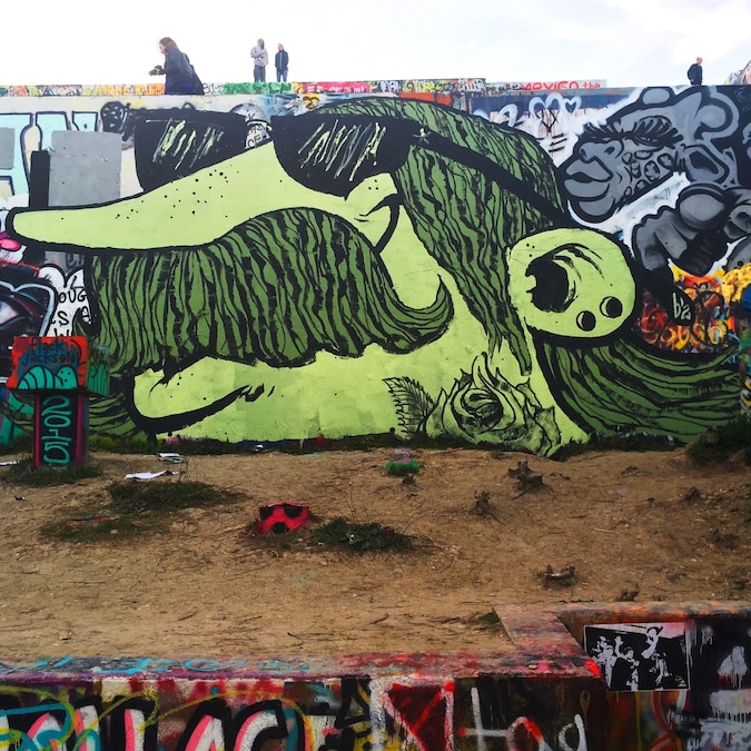 Vibrant murals and street art at HOPE Outdoor Gallery in Austin, Texas.