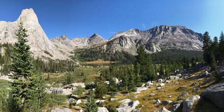 value: "A beautiful view of the Cirque on a sunny September morning. Wind River Range.   #Adventure"
