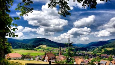 Beautiful view over Baiersbronn in the Black Forest in Germany.