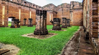Jesuit Mission of Jesus de Tavarangue in Paraguay. This religious mission is still preserved and were founded by the Jesuit missioners during the colonization of South America in the 17th century. These religious missions were created in 1609 and developed for 150 years.