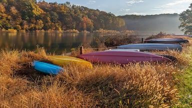 Canoes ready to be retired for the winter
